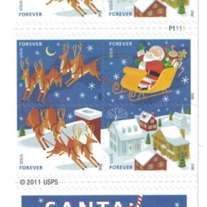 2012 US Stamp Santa & Sleigh - Booklet of 20